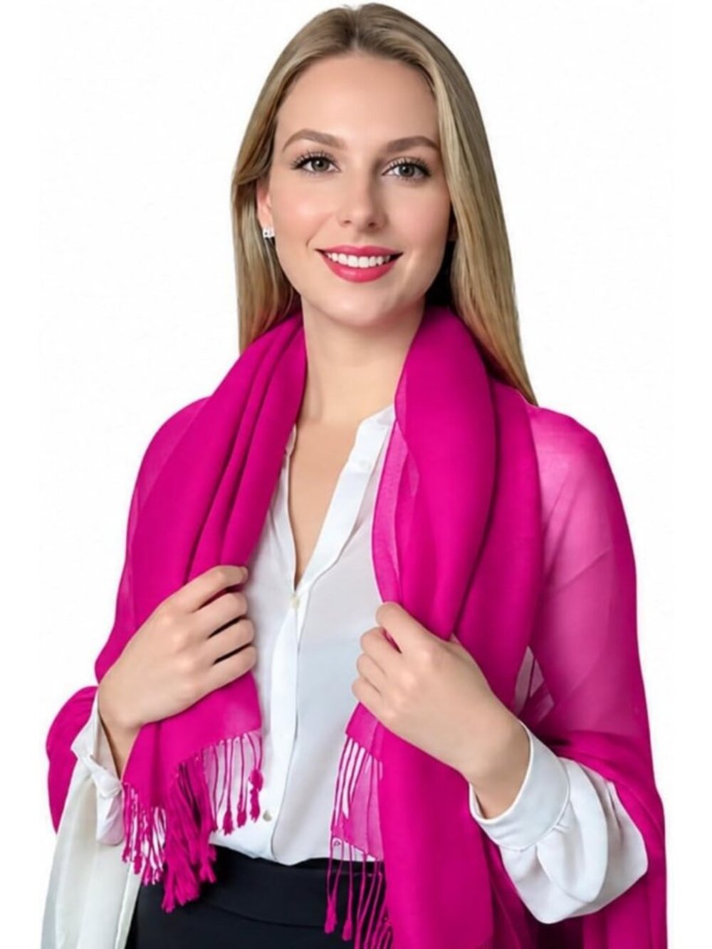 Lightweight Sheer Pashmina Silk Wrap Shawl for Women & Men - Fancy Evening